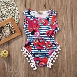 Baby girl boho romper floral print